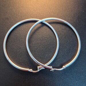 925 Sterling Silver Plain Hoop Earrings